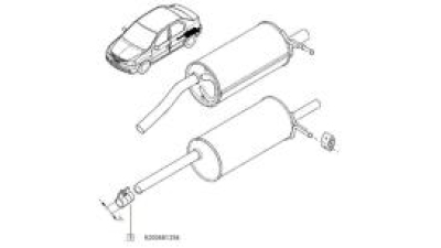 Colier Esapament toba finala Diametru 40mm, Dacia Solenza; Logan 2004-2012, Logan MCV 2007-, Express/VAN; Sandero 2008-2012; Renault Clio 2, Clio 3, Skoda Fabia; Modus, Twingo, 8200661294,  piesa originala OE