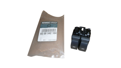 Comutator Geamuri Fata Montat Pe Usa Fata Stanga la sofer Renault Clio II 1998-; buton dublu, 8200542104,  piesa originala OE