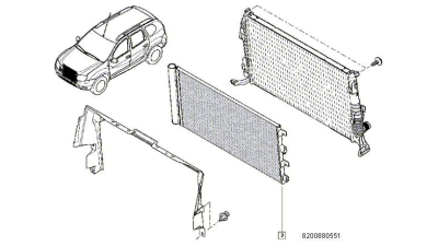 Condensator Climatizare Dacia Duster 1.5 Dci K9k / 1.6 16v Radiator Clima ( Nissens Ref. 940161) Renault 8200880551