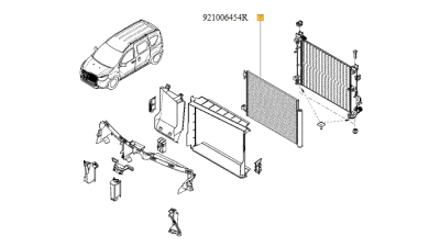 Radiator clima aer conditionat; Condensor AC Dacia Logan 2 2012-, DoKker, Lodgy, Sandero 2012-; Duster 2010-2017; Renault Clio 4, Captur, 921006454R,  piesa originala OE
