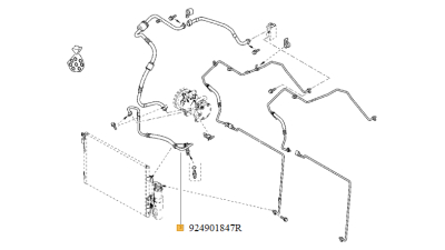 Conducta clima aer conditionat; Compresor Dacia DUSTER 1.5 dCi 4x4 2010-2018;, 924901847R,  piesa originala OE