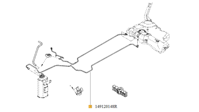 Conducta Combustibil absortie Retur Dacia Logan 2009-2012; motorizari 1.0 16V/ 1.2 16V/1.4/ 1.6/ 1.16 16V mpi, 149120148R,  piesa originala OE