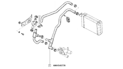 Conducta Iesire Radiator Incalzire Dacia 1304 1305 1307 papuc motor 1.9 Diesel, 6001545778,  piesa originala OE