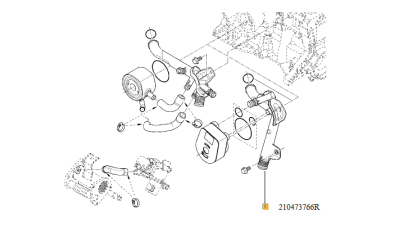 Conducta Intrare Apa Bloc Motor Dacia Dokker, Dokker Express, Duster, Lodgy, Logan, Logan Express, Logan Ii, Logan Mcv, Logan Mcv Ii, Sandero, Sandero Ii; Renault Captur I, Clio 1.2-1.6lpg 09.98-