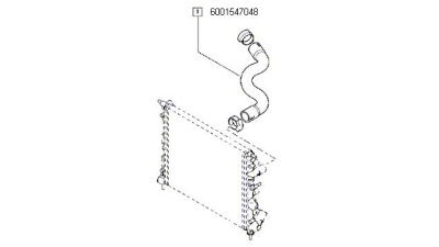 Conducta Intrare Radiator DACIA LOGAN 2004-2010, LOGAN MCV 2007-2010 motorizare 1.4/1.6, furtun radiator racire, 6001547048,  piesa originala OE