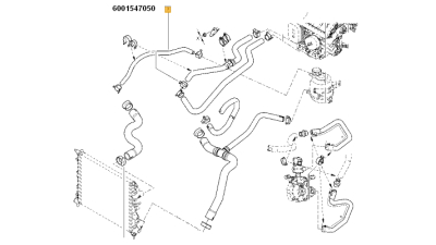 Conducta Intrare Vas Expansiune DACIA LOGAN 09.2004-2012, LOGAN EXPRESS, LOGAN MCV, SANDERO 2008-2012; motorizare 1.4-1.6LPG, 6001547050,  piesa originala OE