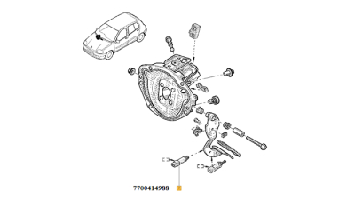 Intrerupator, contact Stop Frana La Pedala -Alb Dacia LOgan 2004-2009, NISSAN KUBISTAR, PRIMASTAR; OPEL MOVANO, VIVARO; RENAULT CLIO II, ESPACE IV, KANGOO, LAGUNA II, MASTER II, TRAFIC II; SMART FORFOUR 1.1-3.5 V6, 7700414988,  piesa originala OE
