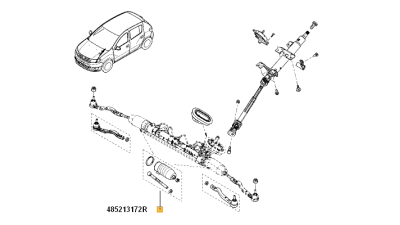Bieleta Directie DACIA DOKKER, DOKKER EXPRESS, LODGY 2012-, LOGAN II 2012-2018, SANDERO II 2012-2012 toate motorizarile; stg/dr. lungime 193 mm; 1 buc, 485213172R,  piesa originala OE