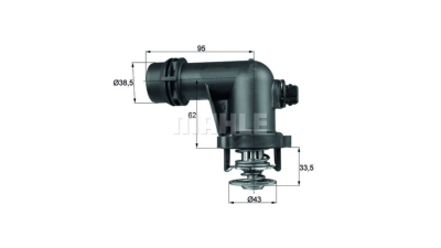 Corp termostat Mahle BMW Seria 3 E46, 1998-2006, motor 1.6, 1.9 benzina, Z3 E36/E37/E38, 1995-2003, motor 1.9, benzina, temp. deschidere [°C] 105 