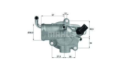 Corp termostat Mahle Mercedes Clasa M (W163), 1998-2005, motor 2.7 CDI, diesel, temp. deschidere [°C] 87 