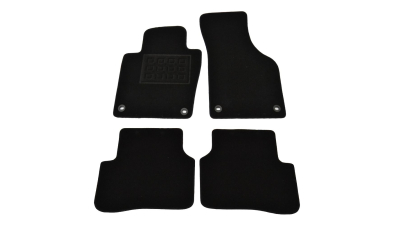 Covorase mocheta VW Passat B6 cu fixare in podea OVALA 03/2005-11/2010 Negru, set de 4 bucati