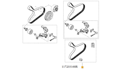 Curea Alternator 7pk1051 DACIA DOKKER, DOKKER EXPRESS, DUSTER, LODGY; RENAULT MEGANE IV H4M430-H4M751 04.15-, 117203168R,  piesa originala OE