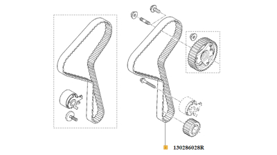Curea Distributie 119 Dinti DACIA DOKKER, DOKKER EXPRESS, DUSTER, LODGY motor 1.5D/1.5DH 06.08-; MERCEDES Clasa A (W176), Clasa B (W246, W242), CITAN (415), CLA (C117/X117), GLA (X156);, 130286028R,  piesa originala OE