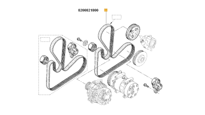 Curea Transmisie Canelata 6pk1820 Dacia Logan 1.6 16v , Sandero, Renault 8200821800