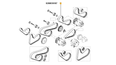 Curea Transmisie Cu Servo 4pk0905 Dacia Logan , Sandero Motor 1.2 16v; Chrysler Dodge Fiat Mazda Nissan Renault Clio Kangoo Thalia Twingo