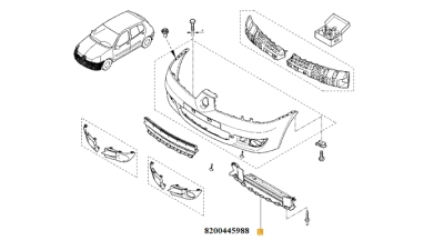 Scut sub bara fata; Deflector Inferior RENAULT CLIO II, Clio III, Modus 2004-2011, 8200445988,  piesa originala OE