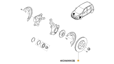 Disc Frana Fata 296mm RENAULT GRAND SCENIC III, LAGUNA III, LATITUDE, MEGANE CC, Megane III, SCENIC III, 402060002R,  piesa originala OE
