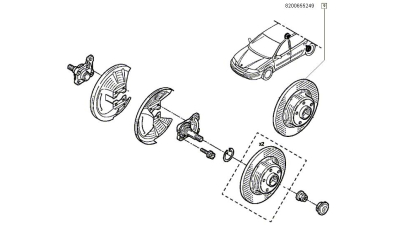 Disc Frana Spate Cu Rulment 274mm RENAULT GRAND SCENIC II, LAGUNA II 2001-2007;, 8200655249,  piesa originala OE