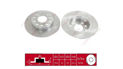 Disc frana spate Skoda Octavia 2 Yeti Audi A3 Seat Altea Leon Toledo 3 Vw Golf 5 Caddy Eos 255x10 1K0615601K