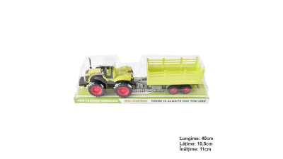 Jucarie Tractor cu remorca verde POWER Speed