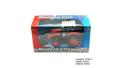Jucarie tractor rosu cu incarcator frontal Modern City