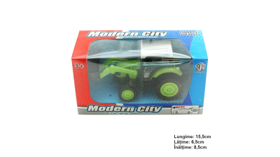 Jucarie tractor verde cu incarcator frontal Modern City