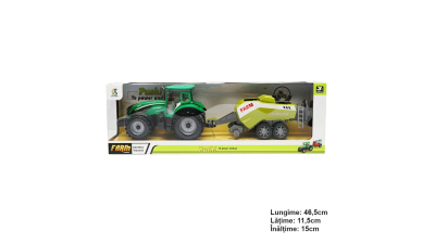 Tractor verde jucarie cu balotiera Farm Tractor