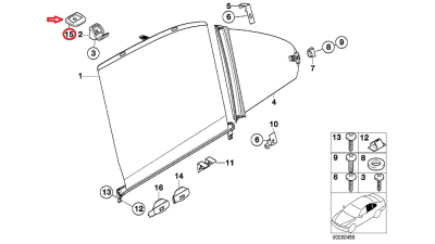 Distantier suport jaluzea usa  Bmw Seria 5 E39 Sedan ; original 51168237530