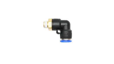 Mufa reductie rapida cotita din plastic pentru furtun fi 8mm si filet metalic 1/8