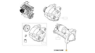 Electromotor DACIA DUSTER Euro 4, LOGAN 1.5 dci, LODGY, SANDERO echipare Valeo; NISSAN CUBE, KUBISTAR, MICRA, NOTE, QASHQAI, EVALIA; RENAULT CLIO, FLUENCE, KANGOO, LAGUNA, LOGAN, MEGANE, SCENIC, THALIA, TWINGO 1.5DCI/1.6 06.01-, 233003329R,  piesa origina