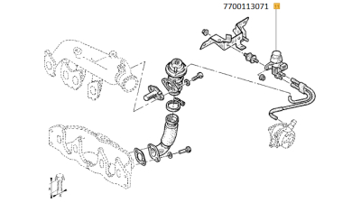 Convertor de presiune, Electrovalva turbocompresor NISSAN INTERSTAR PRIMASTAR OPEL MOVANO VIVARO RENAULT ESPACE LAGUNA MEGANE SCENIC TRAFIC motorizare 1.9 DTi, 7700113071,  piesa originala OE