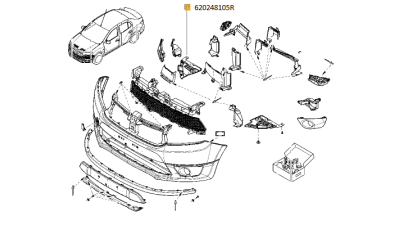 Element Inchidere Bara Fata Dreapta Dacia Logan 2012-2018, Sandero 2012-2018