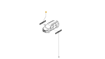 Emblema Usa Fata "black line" pentru Dacia Lodgy 2012- ; 838942043R  monograma logo Stanga/dreapta