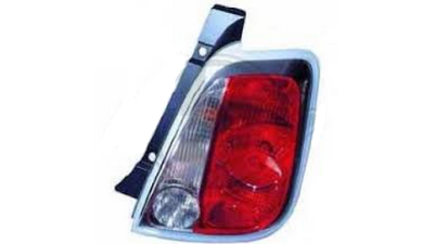 Stop spate lampa Fiat 500 (312) 03.2007-08.2015 Hatchback, cu suport becuri, rama silver, cu lampa mers inapoi, Magneti Marelli 714027040884; partea Dreapta