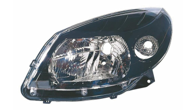 Far Stanga Dacia Sandero Stepway 2008-01.2013 reglare cu cablu, tip bec H4, reflector negru, 260602914R,  piesa originala OE
