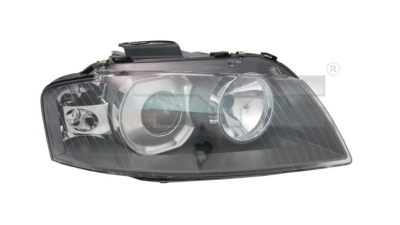 Far Audi A3 (8P) 05.2003-04.2008 TYC fata dreapta tip bec D2S+H7 Xenon electric fara becuri/balast/motoras 20-11685-05-2