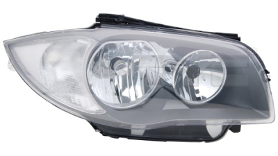 Far Bmw Seria 1 (E81/E82/E87/E88) 03.2007-09.2009 VALEO fata dreapta tip bec H7+H7, rama titanium