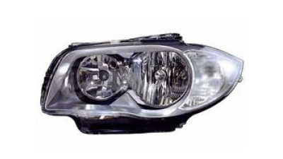 Far Bmw Seria 1 (E81/E82/E87/E88) 03.2007-09.2009 TYC fata stanga tip bec H7+H7, rama titanium