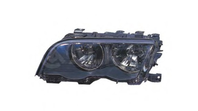 Far Bmw Seria 3 (E46) Coupe/Cabrio 05.1999-06.2001 TYC fata dreapta 200810PE reflector negru, tip bec H7+H7