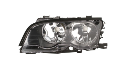 Far Bmw Seria 3 (E46) Coupe/Cabrio 05.1999-06.2001 TYC fata stanga, tip bec H7+H7 , reflector negru 