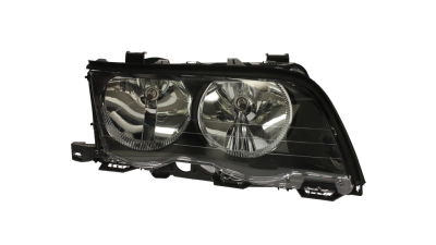 Far Bmw Seria 3 E46 Sedan/Combi 06.1998-09.2001 DJ AUTO fata dreapta tip bec H7+H7 reflector negru cu motoras