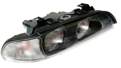 Far Bmw Seria 5 E39 01.1996-08.2000 TYC fata dreapta tip bec H7+HB3 , semnalizare alba