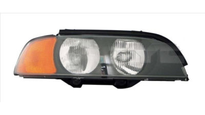 Far Bmw Seria 5 E39 01.1996-08.2000 TYC fata stanga tip bec H7+HB3 201609FE , semnalizare portocalie