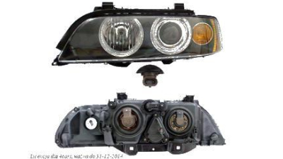 Far Bmw Seria 5 E39 09.2000-06.2004 HELLA fata dreapta tip bec D2S+H7 , semnalizare portocalie cu bec D2S