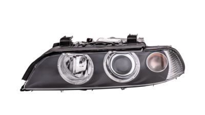 Far Bmw Seria 5 E39 09.2000-06.2004 HELLA fata stanga tip bec D2S+H7 , semnalizare alba 