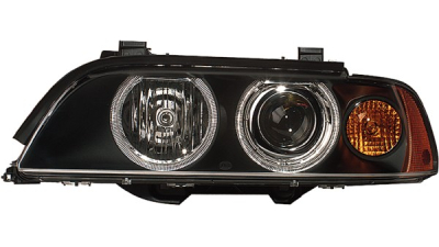 Far Bmw Seria 5 E39 09.2000-06.2004 HELLA fata stanga tip bec D2S+H7 , semnalizare portocalie cu motoras