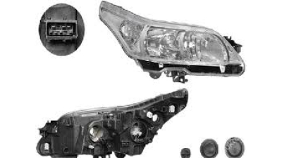 Far Citroen C4 (LA/LC) 10.2004-12.2010 TYC partea Dreapta, bec H1+H7, reglaj electric