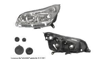 Far Citroen C5 10.2004-01.2008 TYC partea Stanga tip bec H1+H7 reglaj manual