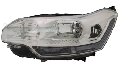 Far Citroen C5 (RD/TD) 01.2008-09.2010 TYC partea Stanga, cu lumina viraje, tip bec H1+H7+H7, reglaj electric fara motoras