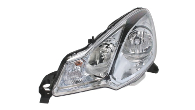 Far Citroen C3 03.2010- TYC partea Stanga H1+H7, cu rama neagra, cu reglare electrica